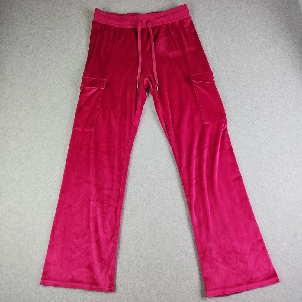 Juicy Couture Sleepwear Pajama Pants Women Medium Pink Rhinestone With Socks NWT